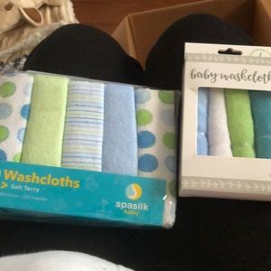 Bundle of baby wash cloths.